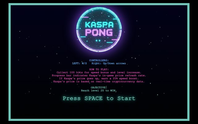 Kaspa Pong arcade game